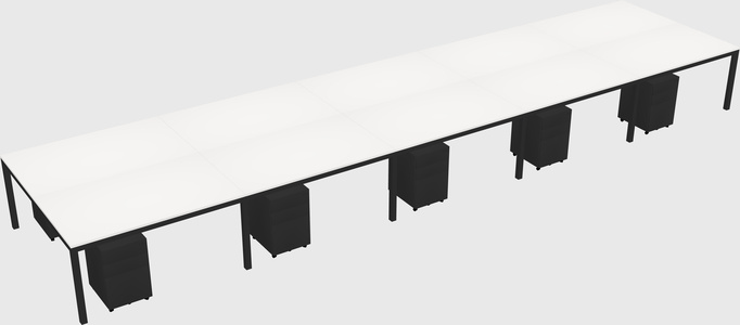 Shared rectangular desk