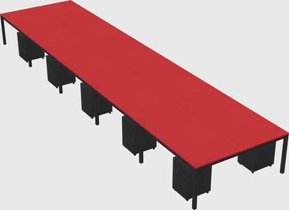 Shared rectangular desk