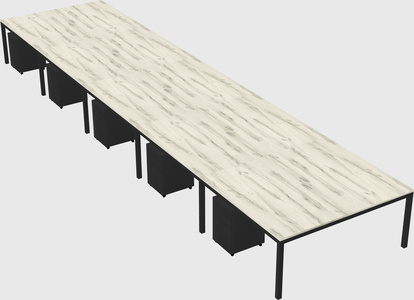 Shared rectangular desk