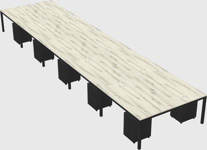 Shared rectangular desk