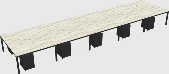 Shared rectangular desk