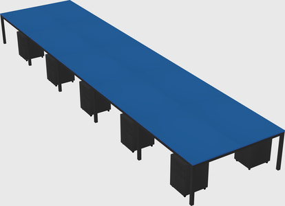 Shared rectangular desk