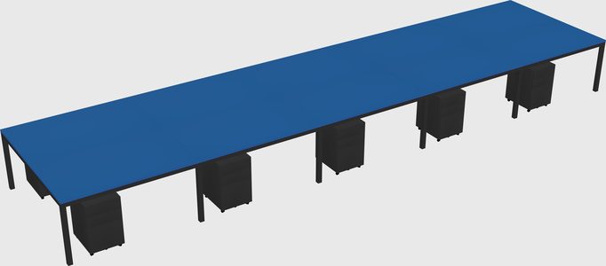 Shared rectangular desk