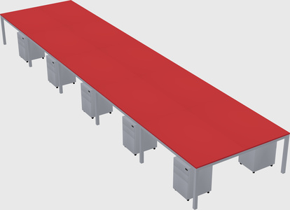 Shared rectangular desk