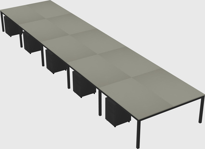 Shared rectangular desk