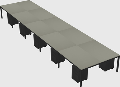 Shared rectangular desk