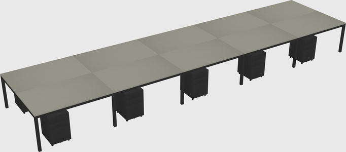 Shared rectangular desk