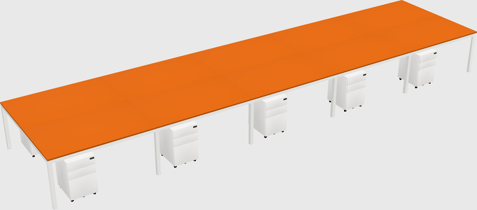 Shared rectangular desk