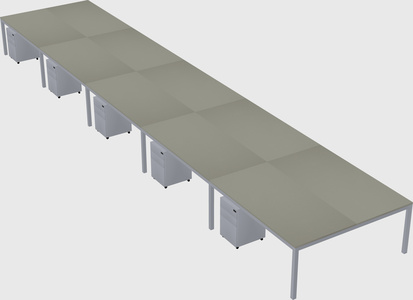 Shared rectangular desk