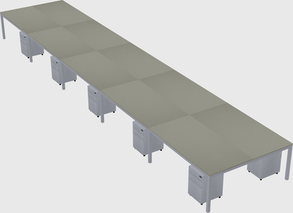 Shared rectangular desk