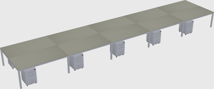 Shared rectangular desk