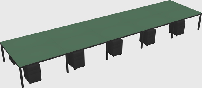 Shared rectangular desk