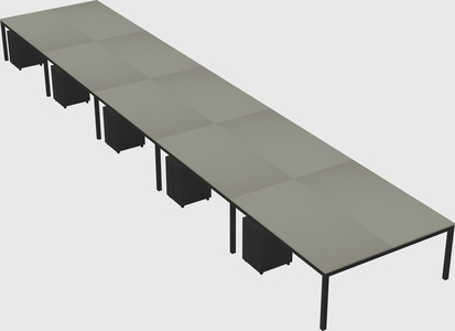 Shared rectangular desk