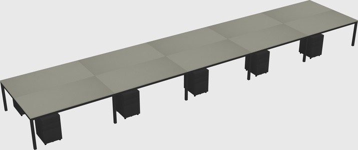Shared rectangular desk