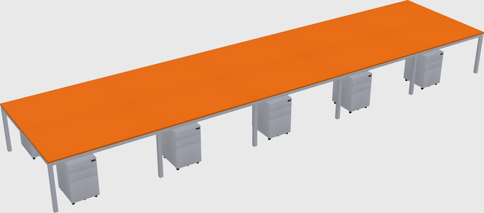 Shared rectangular desk