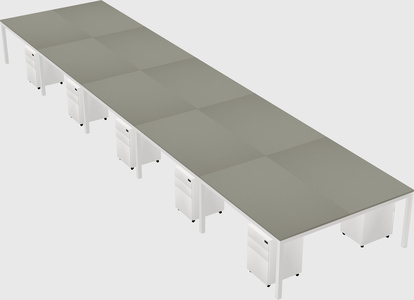 Shared rectangular desk