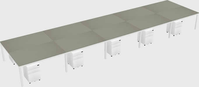 Shared rectangular desk