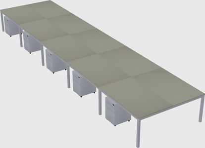 Shared rectangular desk