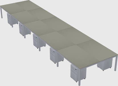 Shared rectangular desk