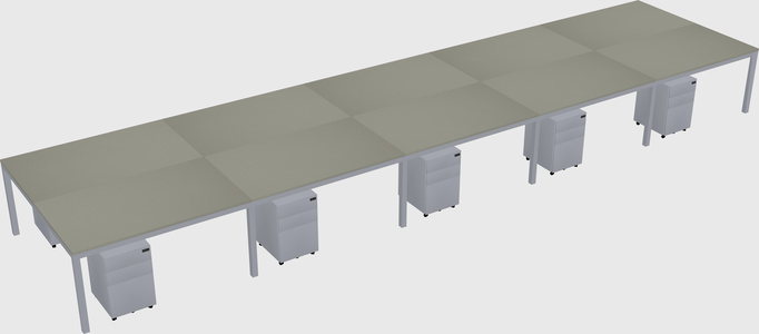 Shared rectangular desk