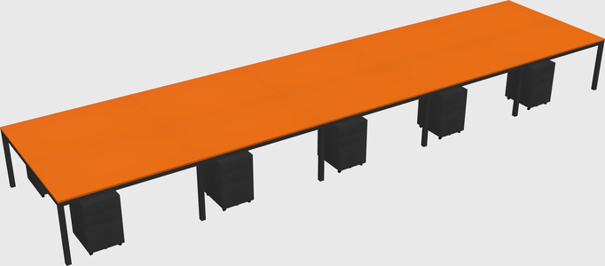 Shared rectangular desk