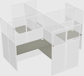 Shared l-shaped cubicles