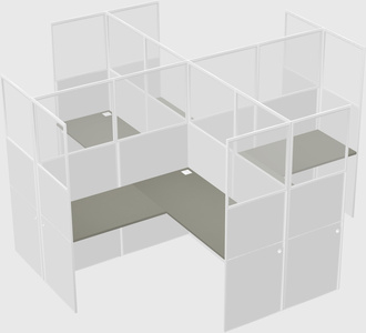 Shared l-shaped cubicles