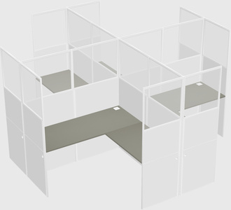 Shared l-shaped cubicles