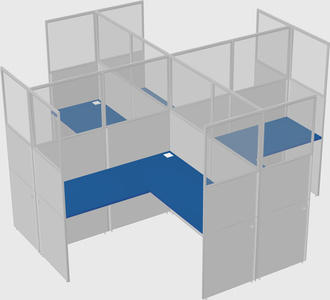 Shared l-shaped cubicles