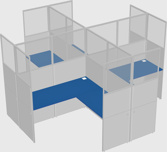 Shared l-shaped cubicles