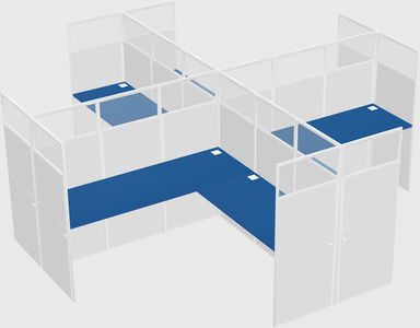 Shared l-shaped cubicles