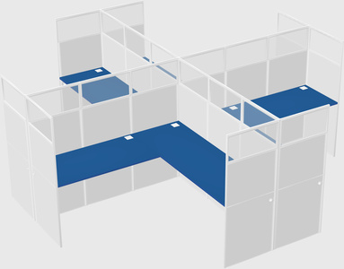Shared l-shaped cubicles
