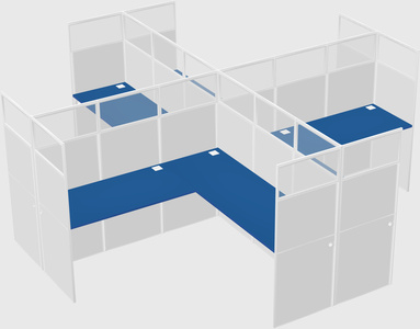 Shared l-shaped cubicles