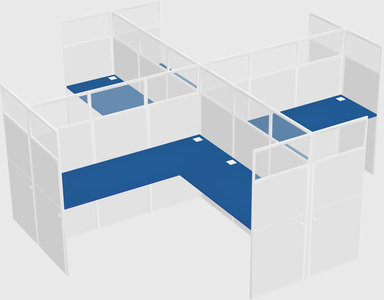 Shared l-shaped cubicles