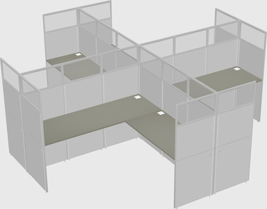 Shared l-shaped cubicles