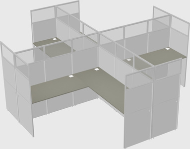 Shared l-shaped cubicles