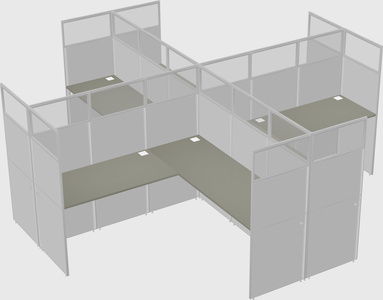 Shared l-shaped cubicles