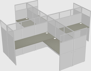 Shared l-shaped cubicles