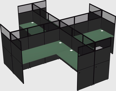 Shared l-shaped cubicles