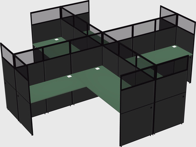 Shared l-shaped cubicles