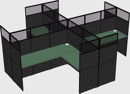 Shared l-shaped cubicles