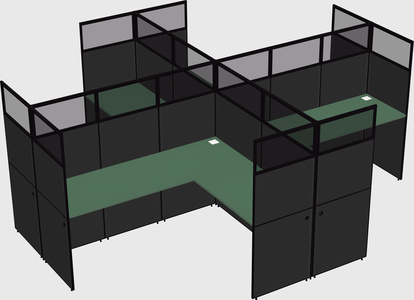 Shared l-shaped cubicles