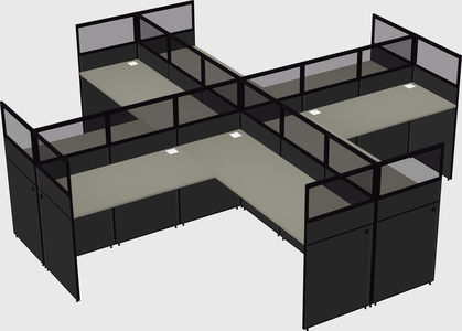Shared l-shaped cubicles