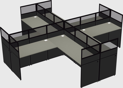 Shared l-shaped cubicles