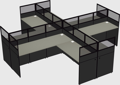Shared l-shaped cubicles