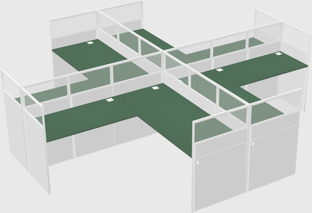 Shared l-shaped cubicles