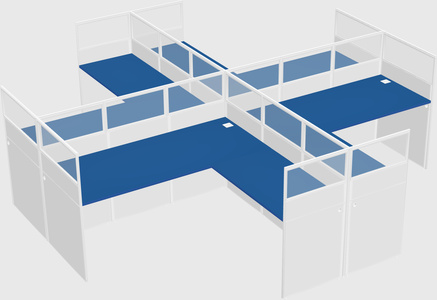 Shared l-shaped cubicles