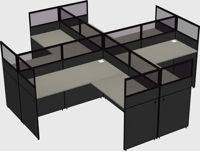 Shared l-shaped cubicles