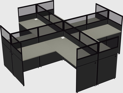 Shared l-shaped cubicles