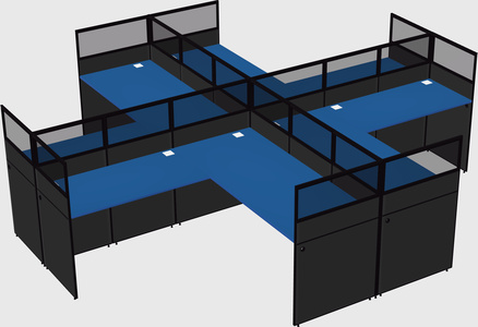 Shared l-shaped cubicles